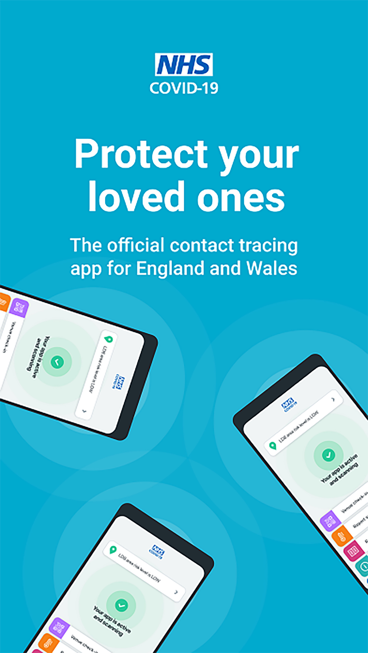 Screenshot of the NHS covid-19 app.