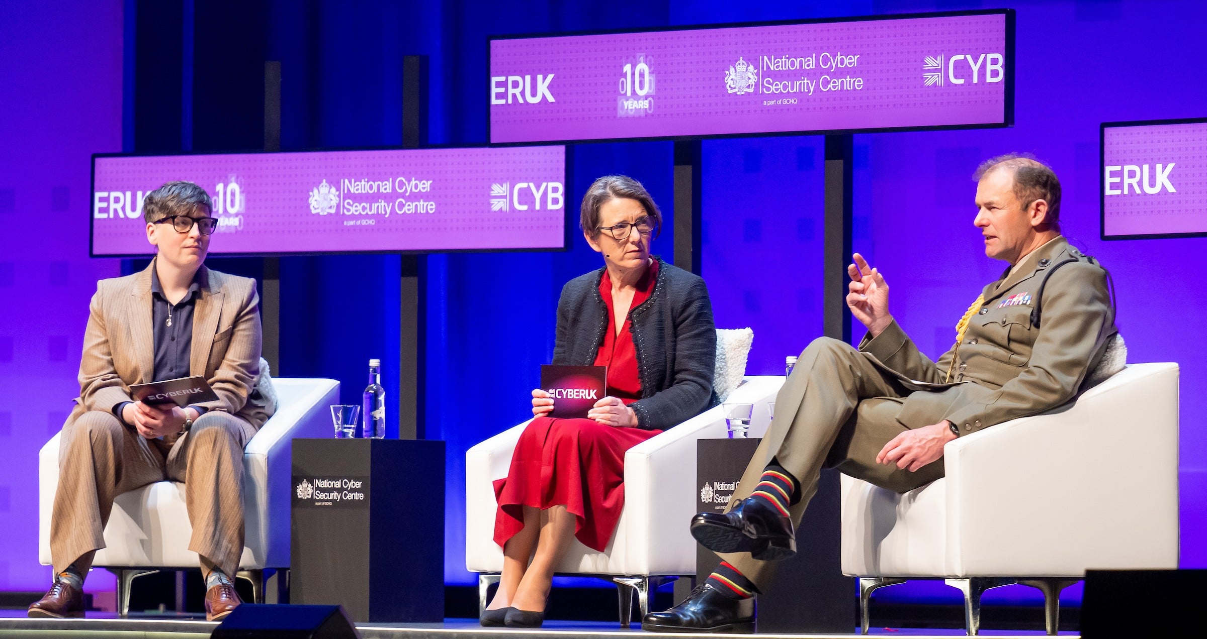 Beth Hopkins, Chief Operating Officer Director Delivery Engineering and Crypt Key National Cyber Security Centre | Anne Keast-Butler, Director, Government Communications Headquarters | General Sir Rob Magowan, Commander Cyber & Specialist Operations Command, Ministry of Defence