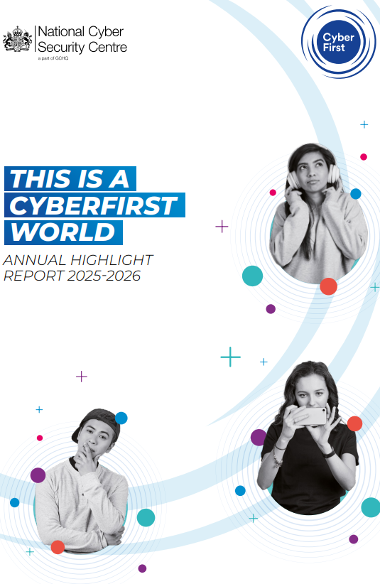 Image showing cover of the report with text this is a CyberFirst world