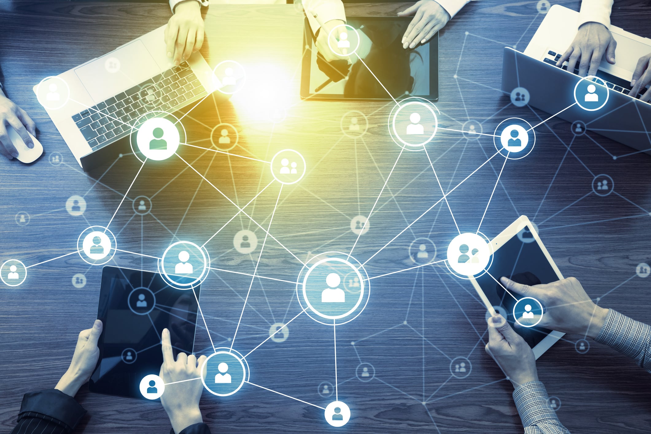 Social networking service concept. communication network.