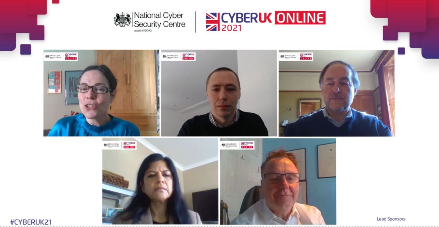 A screenshot of a live video conference during CyberUK