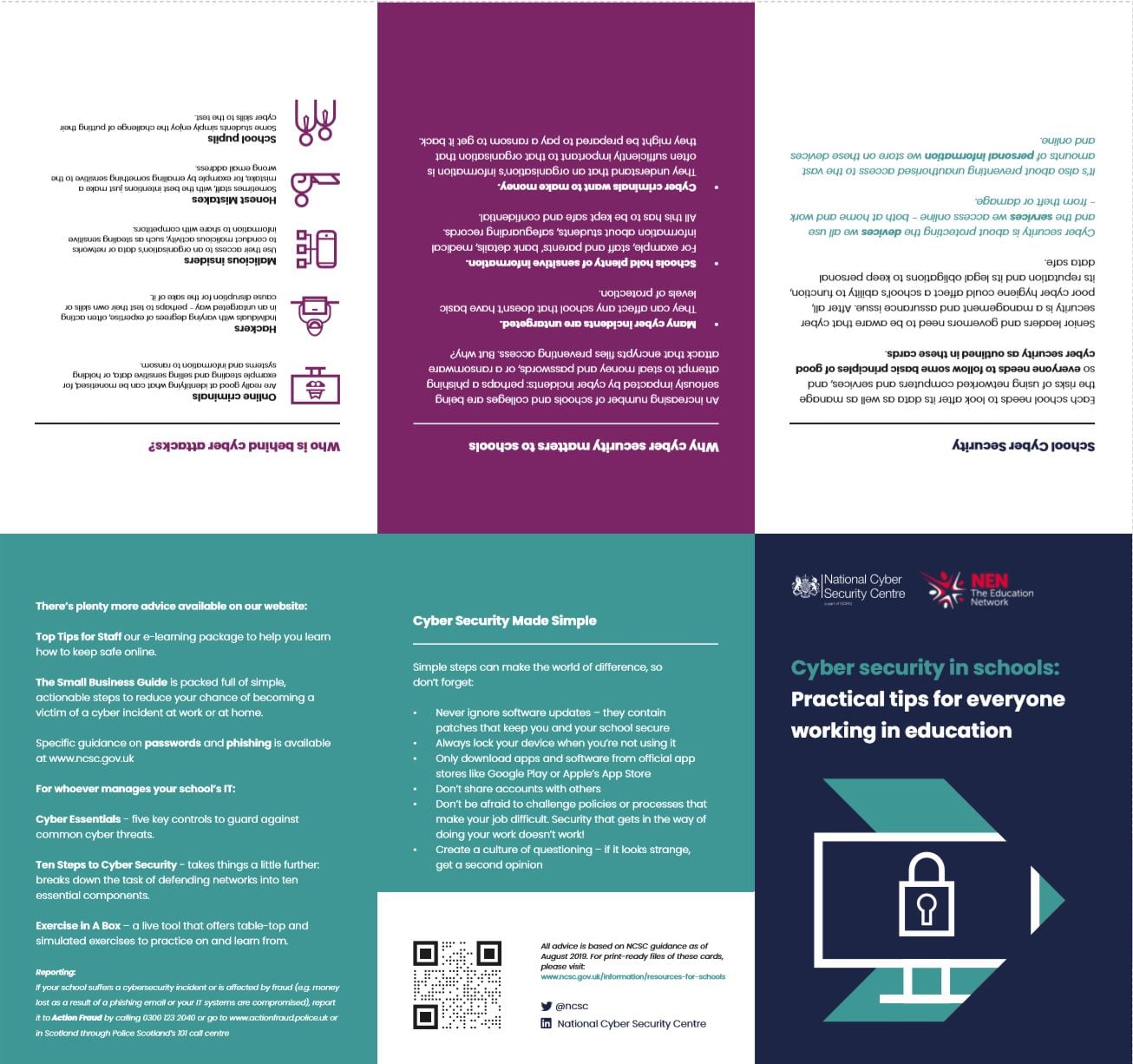 Thumbnail of English language version of cyber security in schools cards