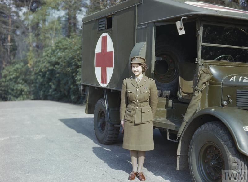 Her Majesty The Queen, then Princess Elizabeth in the Auxiliary Territorial Service, April 1945