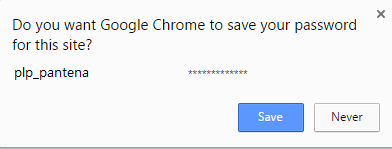 example of Chrome password screen