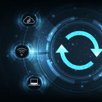 reload symbol with variety of typical IT icons