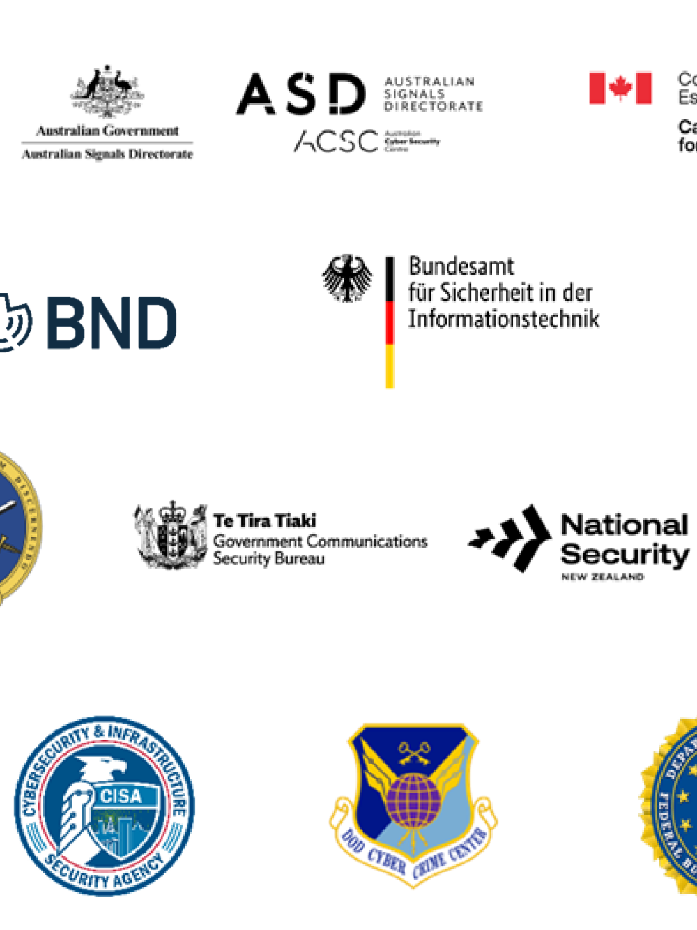 Logos of the international partners who are jointly releasing the Advisory