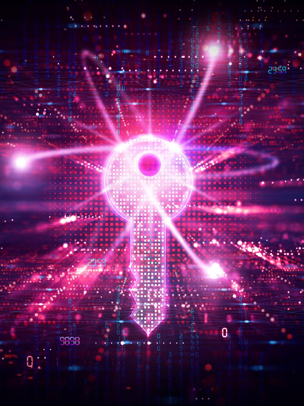 Housekey on a dark circuit background