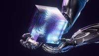 Image showing robotic hands holding a cyber cube