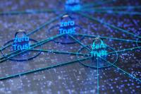 Network connection concept. Zero trust security model. Secure network. 3d render