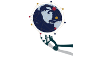 Image showing AI hand holding the world