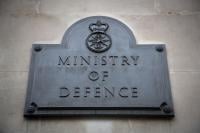 Ministry of Defence metal sign on a wall