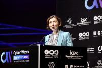 Lindy Cameron, NCSC CEO, addressing delegates at Cyber Week