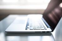 A laptop on a desk