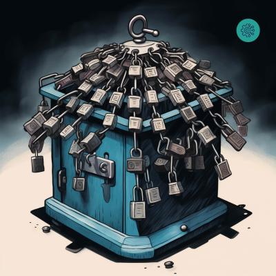 Image prompt: An illustration of a historic ballot box protected by ...